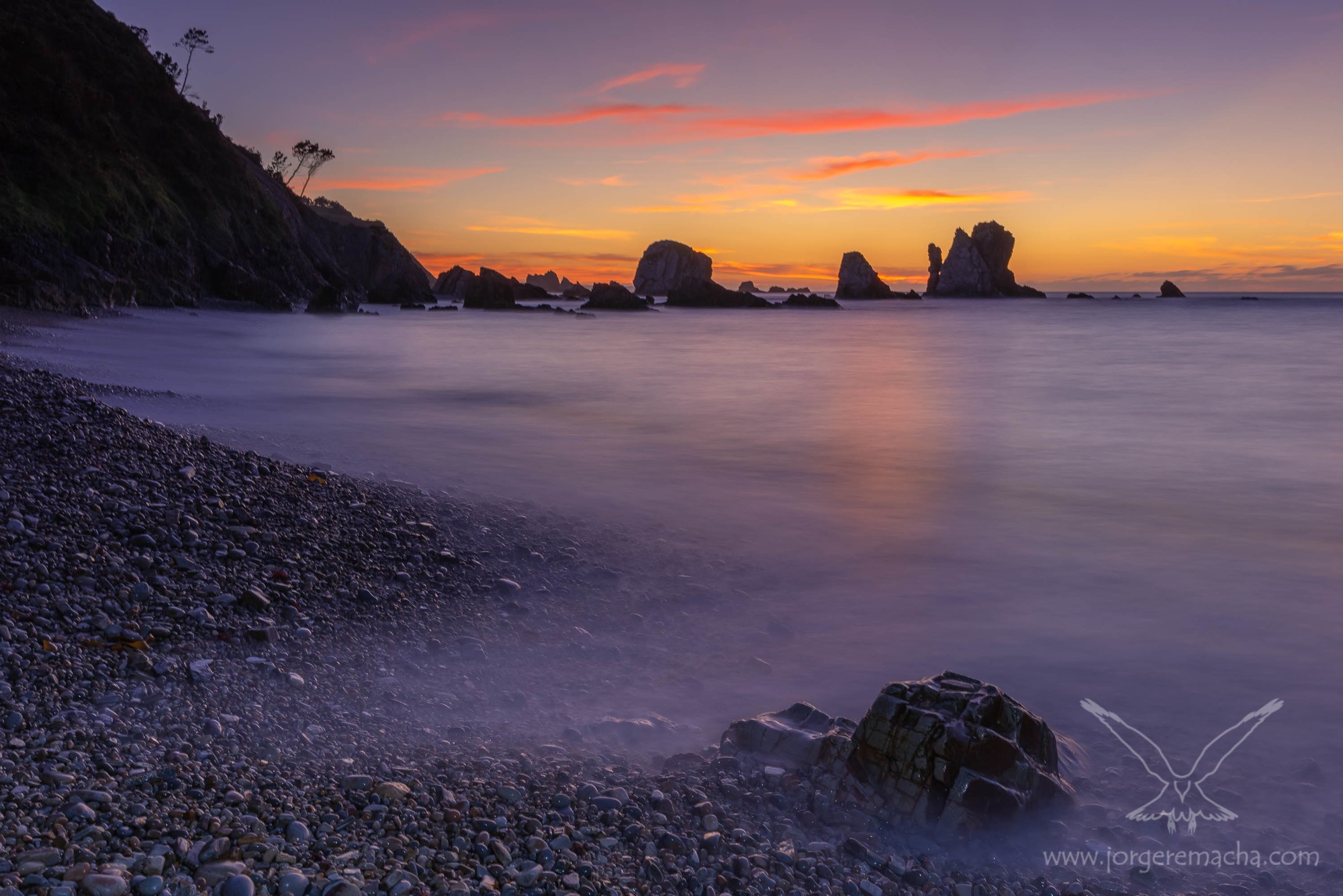 Atardecer en la playa del Silencio